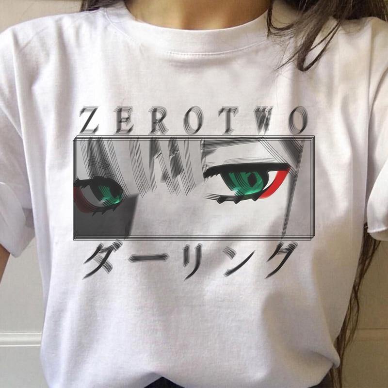 Kawaii Zero Two Anime DARLING In The FRANXX Clothes T Shirt Summer Hip Hop Tops Short Sleeve  Tshirts Japanese Streetwear - House Of Fandom