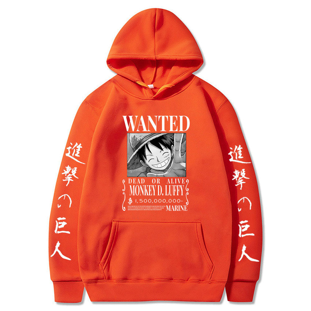 WANTED Luffy Hoodie One Piece (Colors Available) - House Of Fandom