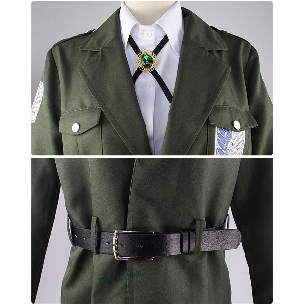 Attack on Titan Cosplay Levi Costume Shingek No Kyojin Scouting Legion Soldier Coat Trench Jacket Uniform Men Halloween Outfit - House Of Fandom