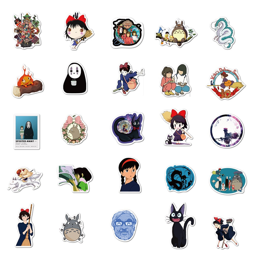 Stickers Spirited Away Ghibli Studios (10/50/100Pcs Per Pack)