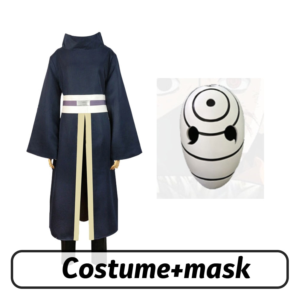 Anime Akatsuki Mask Man Uchiha Obito Cosplay Costumes Tobi Uniform Accessories Set Women and Men Full Set - House Of Fandom