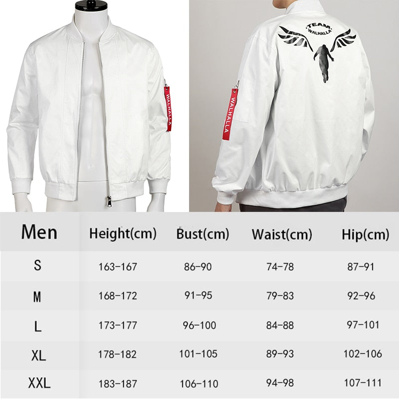 Valhalla/Walhalla Off-white/Gray Bomber Jacket Tokyo Revengers - House Of Fandom