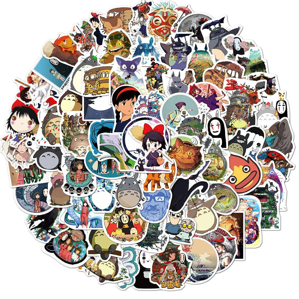 Stickers Spirited Away Ghibli Studios (10/50/100Pcs Per Pack)