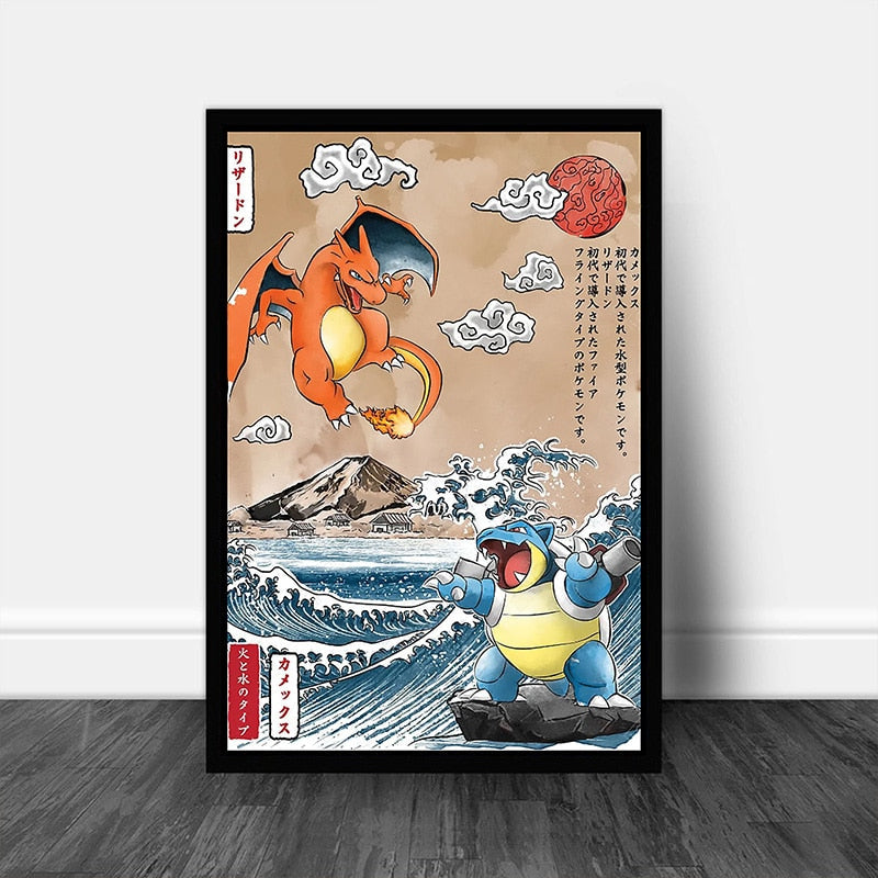 Charizard-Blastoise Canvas Painting Pokemon (Sizes Available) - House Of Fandom