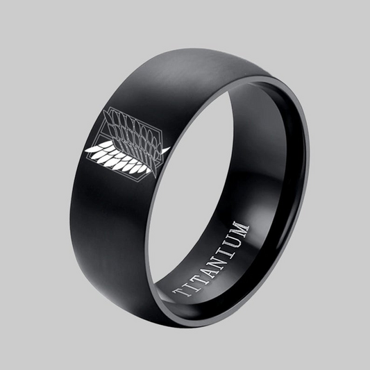 Premium Black Stainless Steel Ring Attack on Titan - House Of Fandom