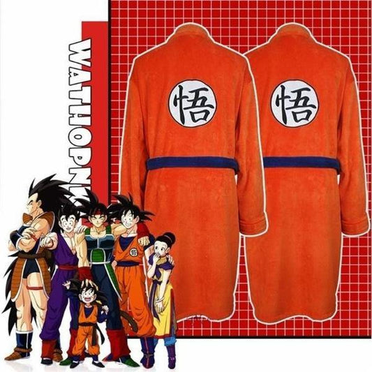 Plush Orange Bathrobe Goku Cosplay Dragon Ball - House Of Fandom