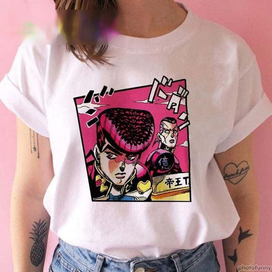 Printed White T-Shirt Jojo's Bizarre Adventure - House Of Fandom