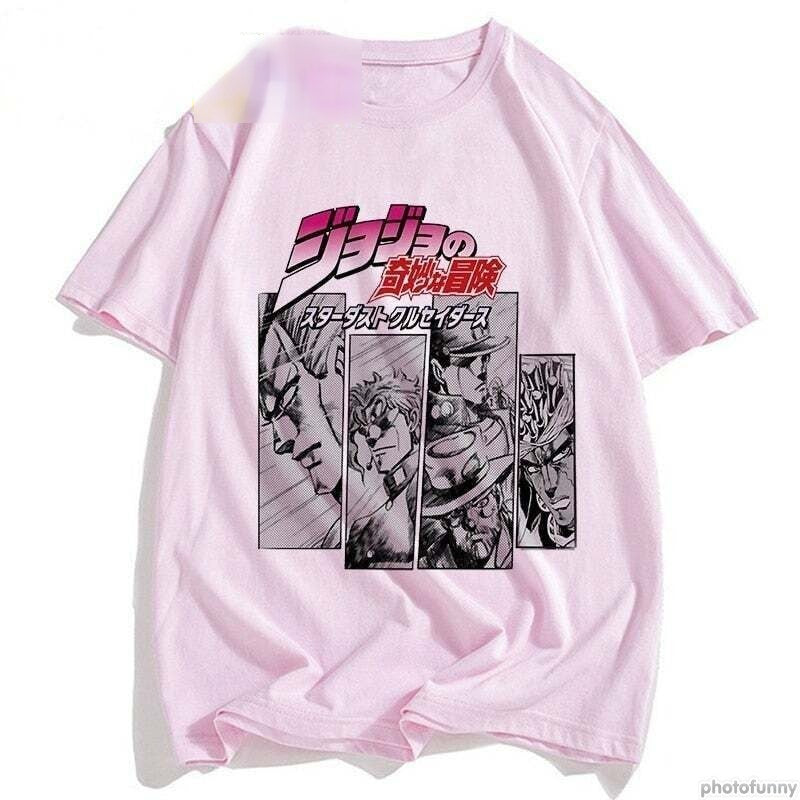 Printed Pink T-Shirt Jojo's Bizarre Adventure - House Of Fandom